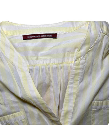 Chemise COMPTOIR DES COTONNIERS blanche à rayures jaunes