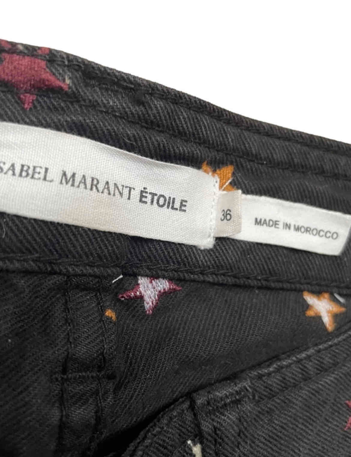 Jean noir brodé d’étoiles Isabel Marant